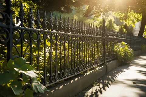 black temporary fence